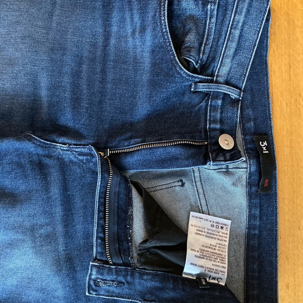 3x1 straight authentic crop high rise jean